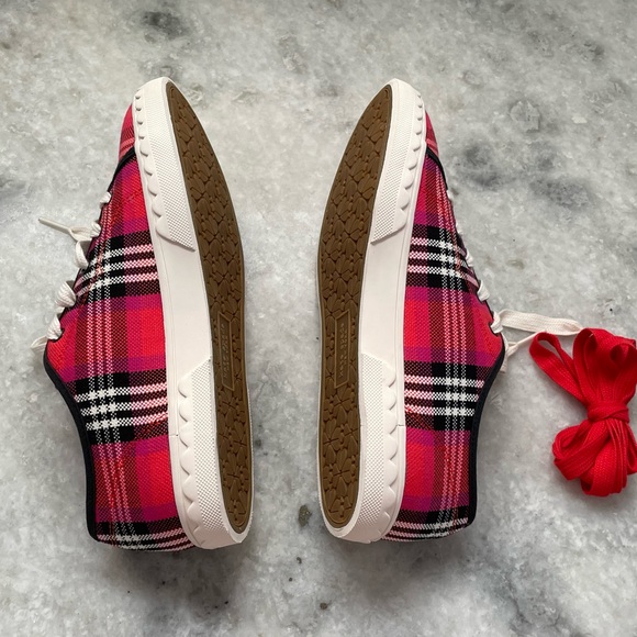 NWOT Kate Spade New York “Vale” Pink & Red Plaid Shoes - Picture 6 of 10